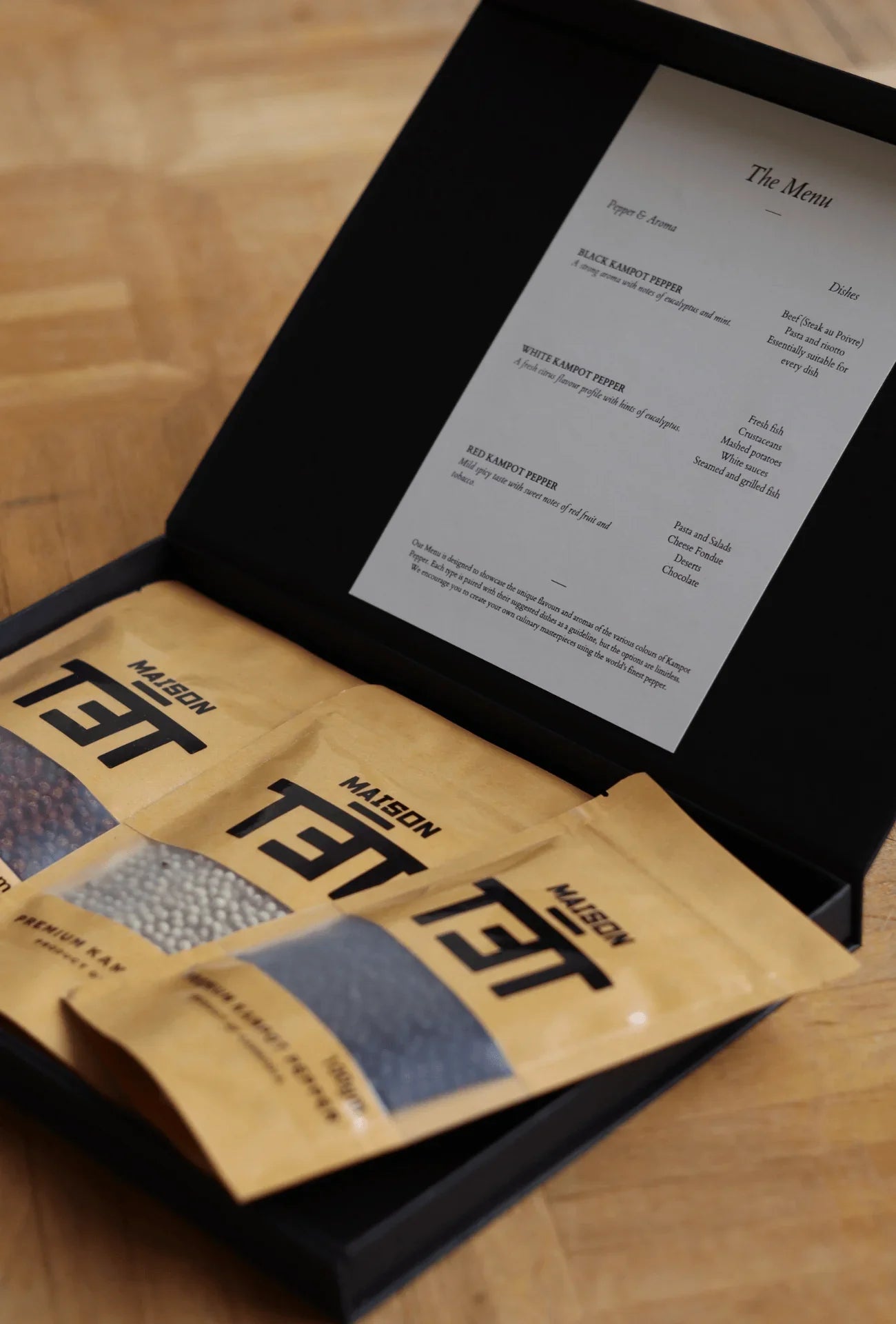 Giftbox - Premium Kampot Peper - 3x100 gram - Rood, Wit en Zwart