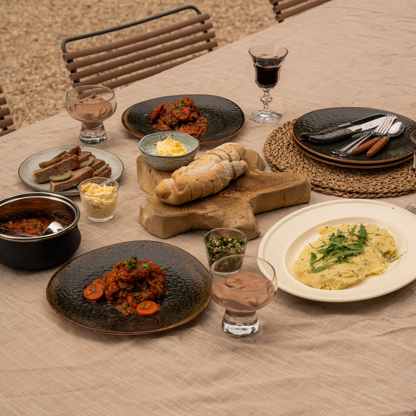 3 gangen menu - Guancia alla pomodoro