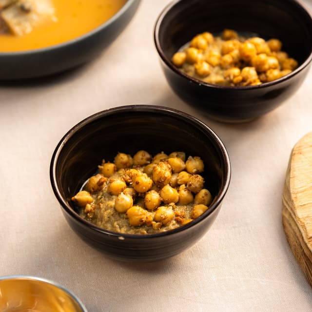 Kikkererwten met baba ganoesh