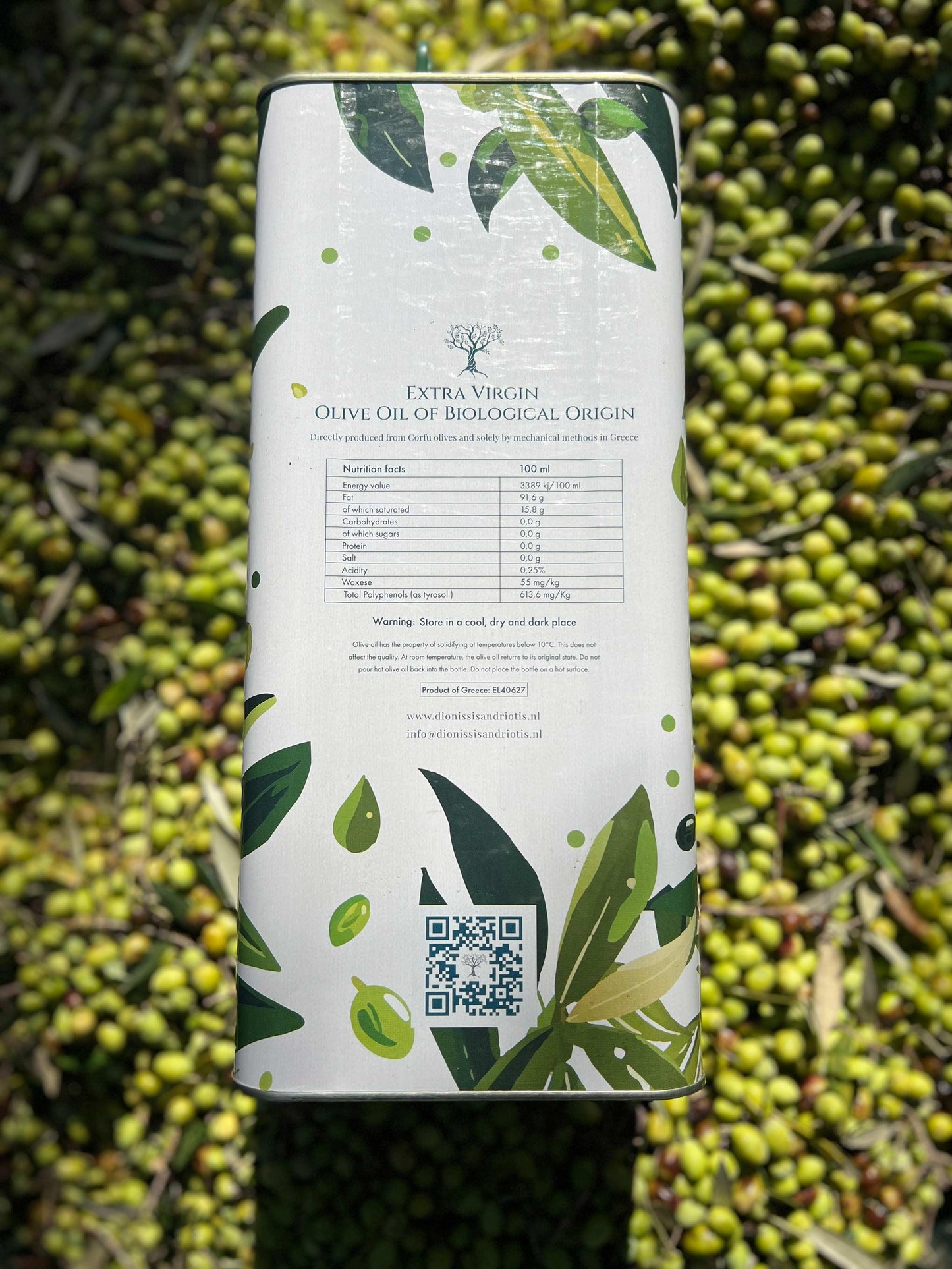 Premium - Extra virgin olive oil - 5 Liter Tin 