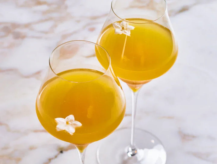 Scroppino | passion fruit | seasonal flower | cava 